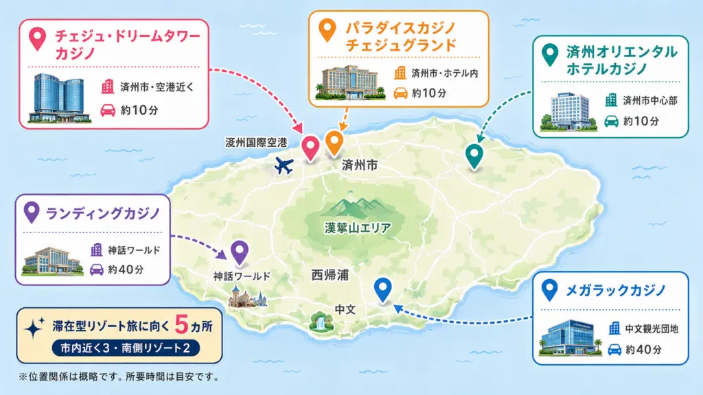 チェジュエリアカジノ簡易地図