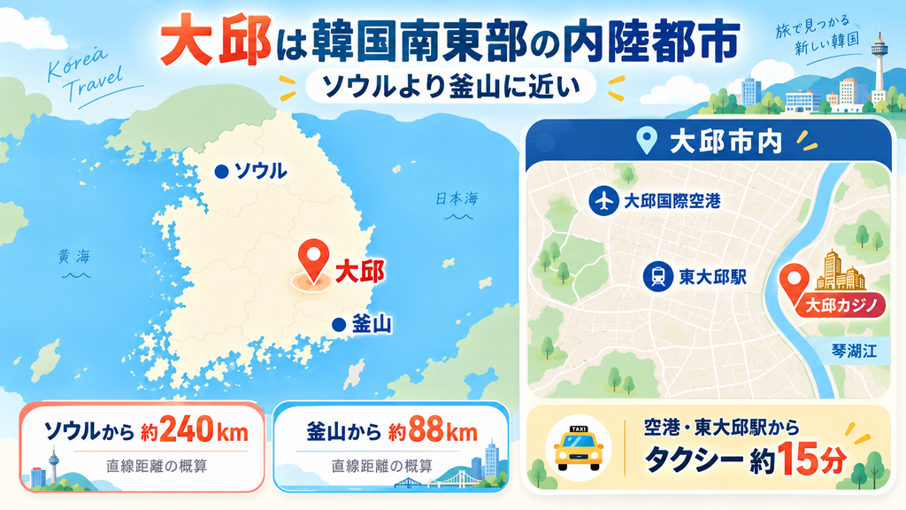 韓国のテグはどこにあるのか。